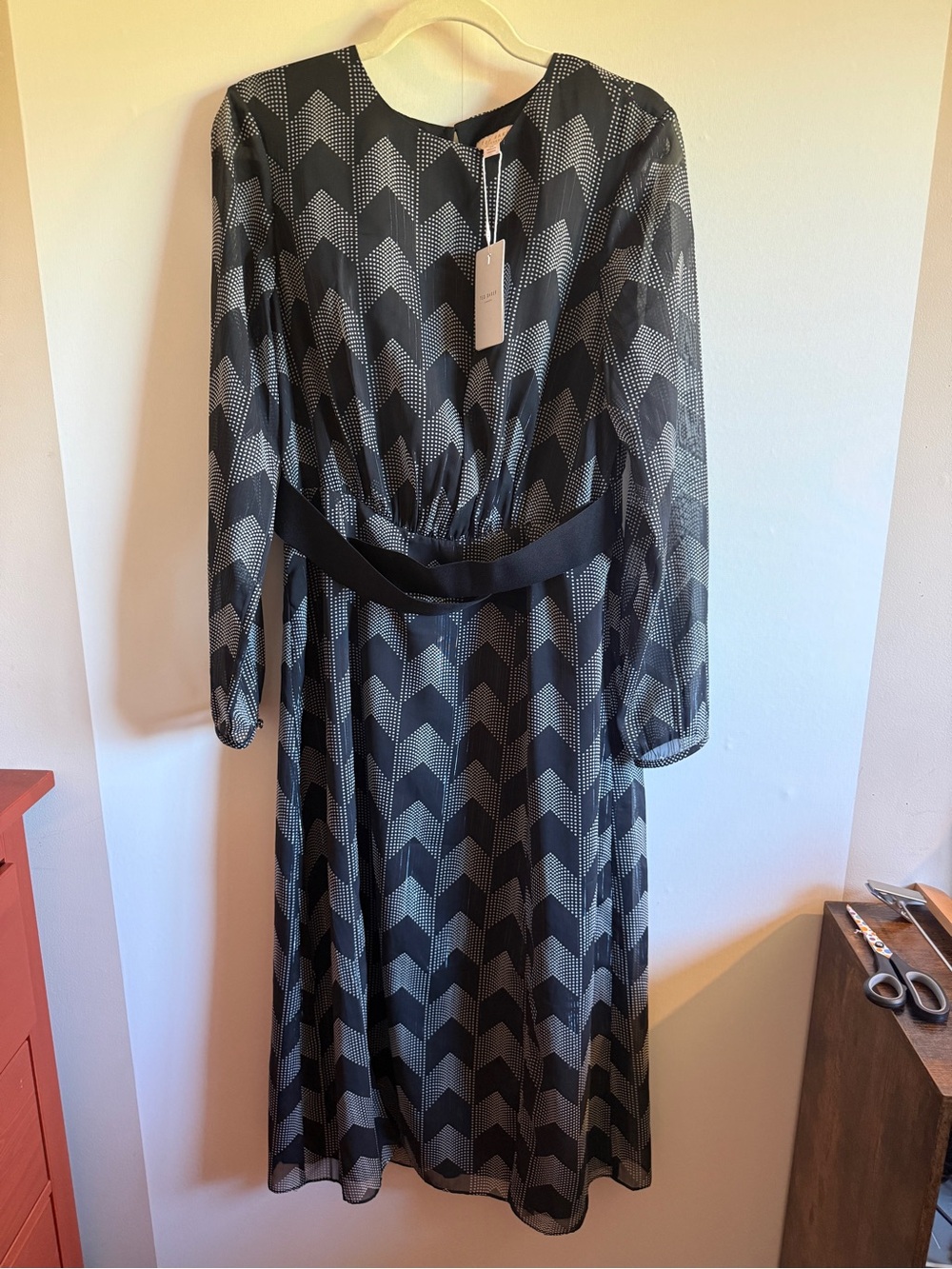 Ted Baker Atlas Double Split Midi Dress Black Size Ted Baker 4 NWT